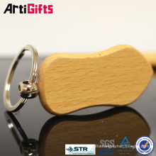 Deft design heart shape wood keychain
